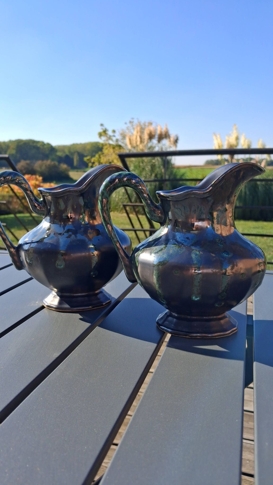 Pair of Art Deco jugs • Thulin Faience Factory (Belgium)