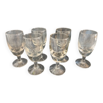 6 antique absinthe glasses