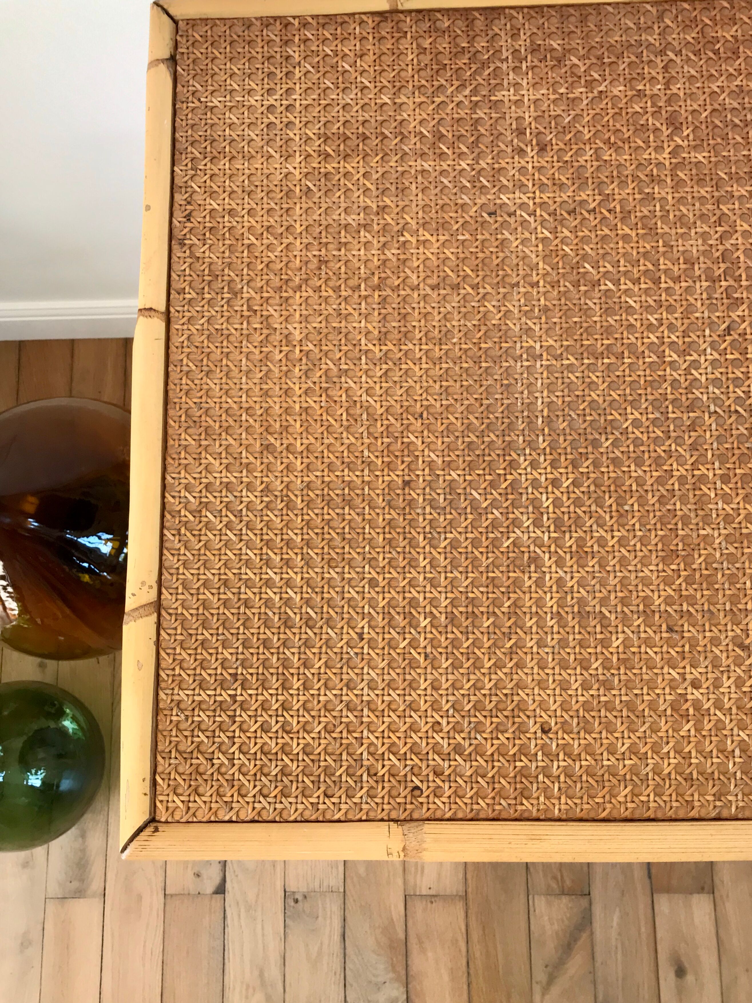 Rattan desk and canework 50s