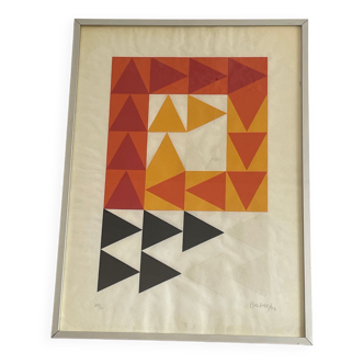 Silkscreen print by Paulo Becker, Brazil, 1973