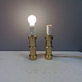 A set of beautiful brass table lamps. Danish and estimated from the 1970s.