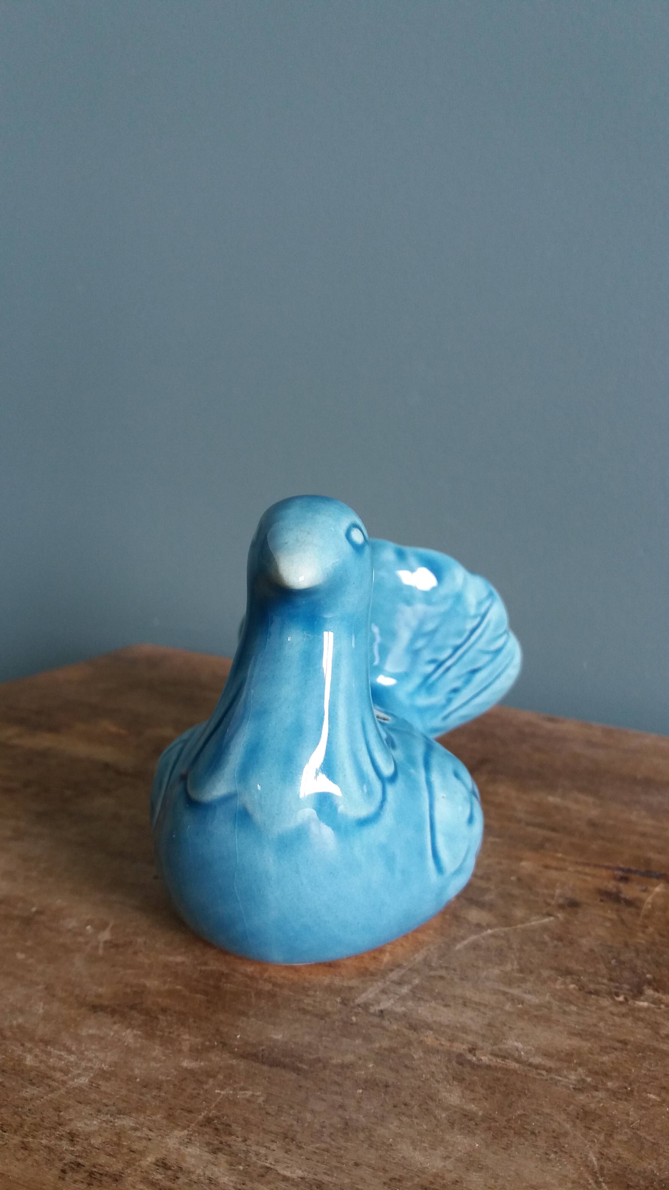Dove bird vase flower holder in ceramic signed Saint Paul de Vence