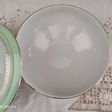 Water green vegetable dish with golden frieze, Cafés Lemaire.