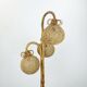 Rare trépied du milieu du siècle lampadaire bambou rotin années 50 hawaii tiki époque 3 nuances