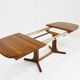 Table à manger ovale extensible danoise vintage en teck massif