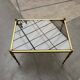 Mid-century German Hollywood neoclassical brass and glass side table from the 1950s.