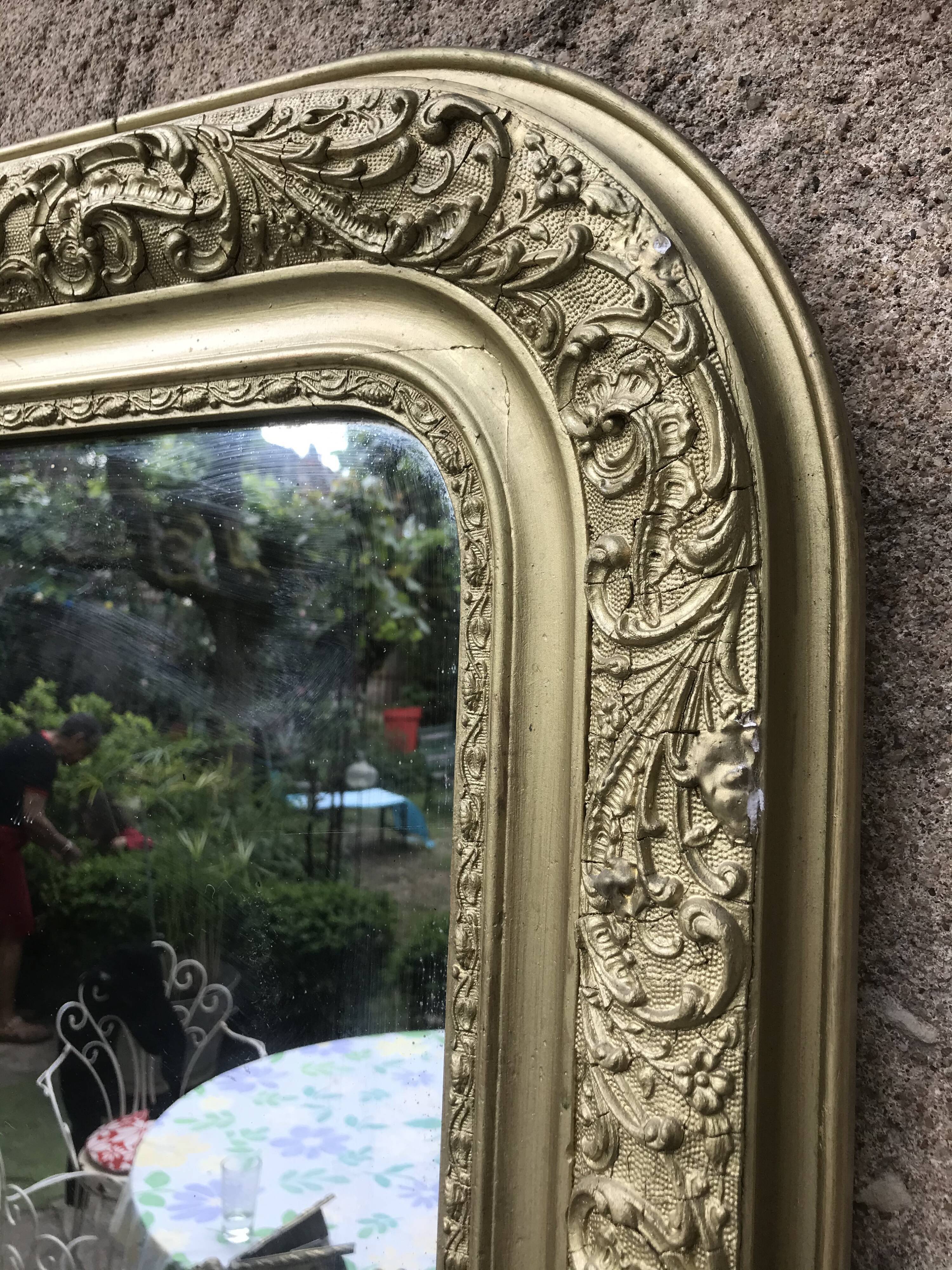 Mirror Louis-Philippe golden 104x65 cm