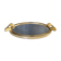 Plateau Art déco en aluminium doré bois et miroir