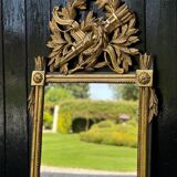 Louis XVI carved and gilded wood mirror, late 18th century