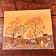 Tableau d'art naïf vintage - Scène champêtre. Art populaire