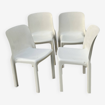 Chaises Selene de Vico Magistretti pour Artemide set de 4