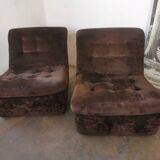 Pair of velvet armchairs from the 70s/80s