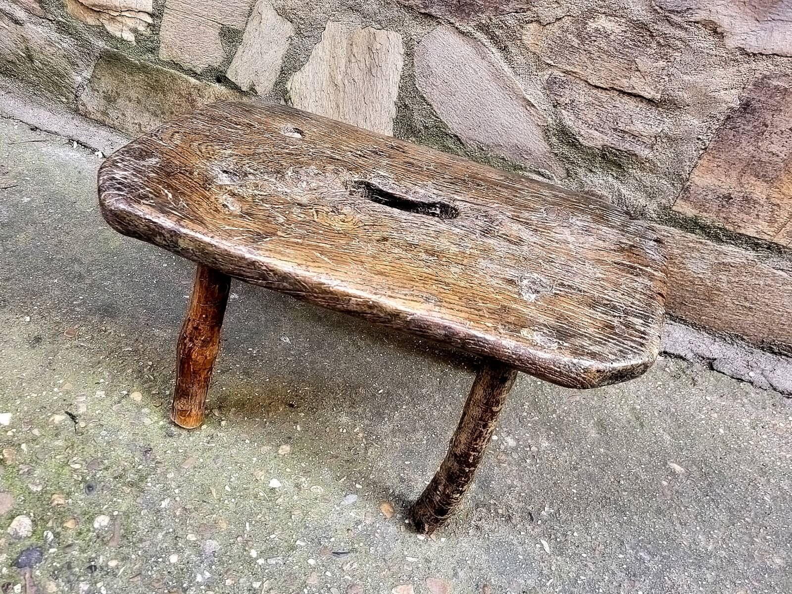 Tabouret de traite en chêne