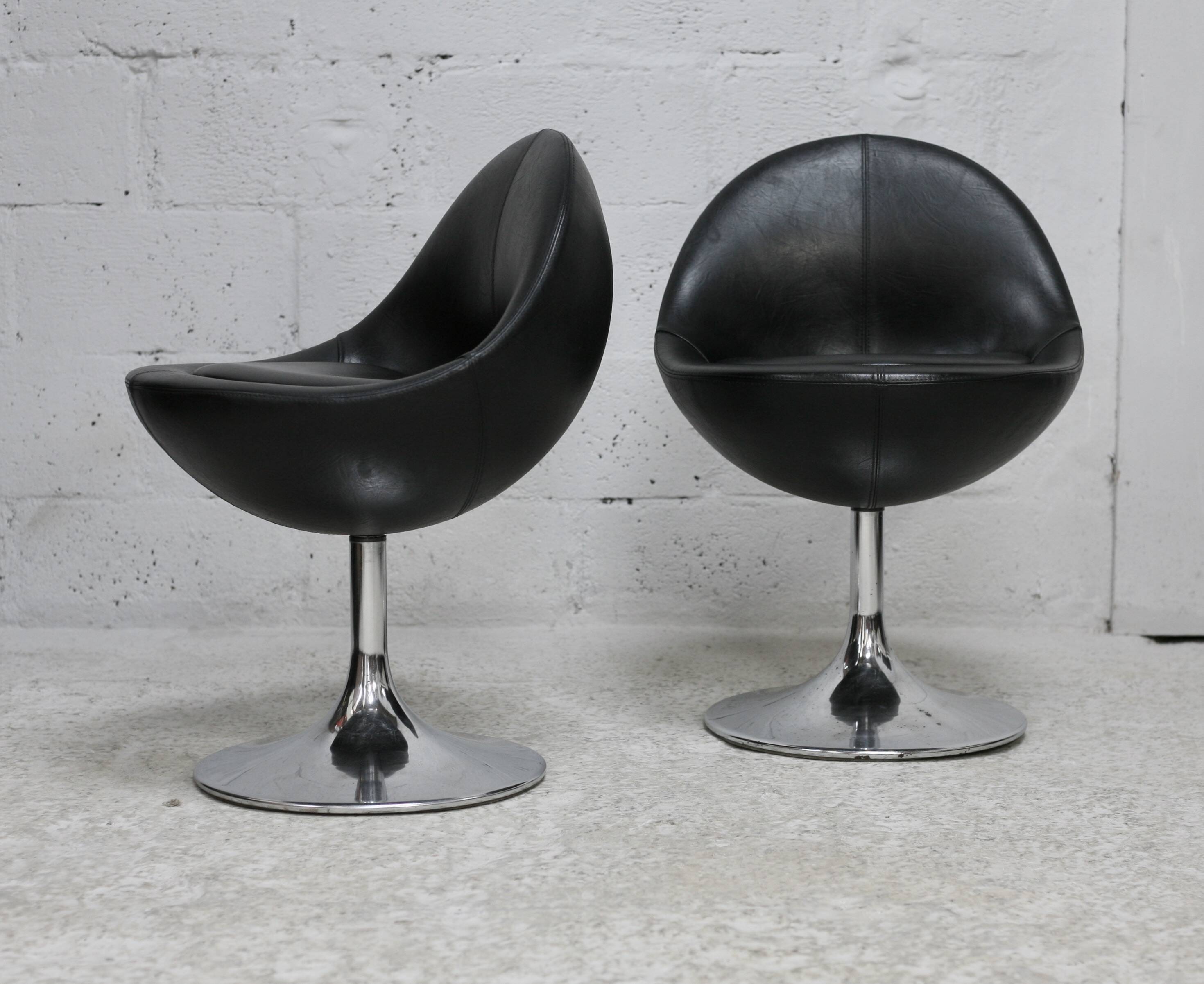 pair of "space age" swivel chairs. Sweden, circa 1965