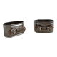 2 silver metal towel rings
