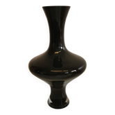 Large Danish glass vase in deep purple/black colour..