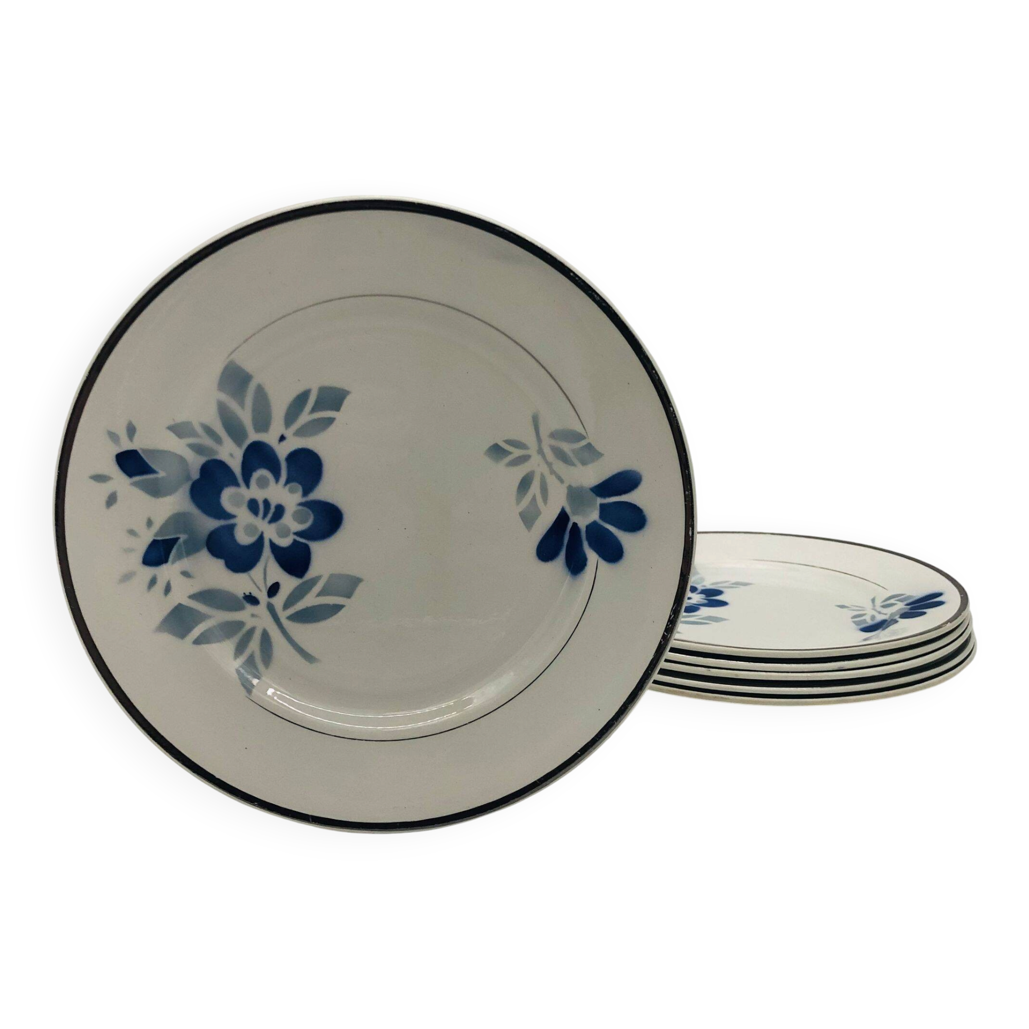 6 Assiettes Plates Moulin des Loups & Hamage