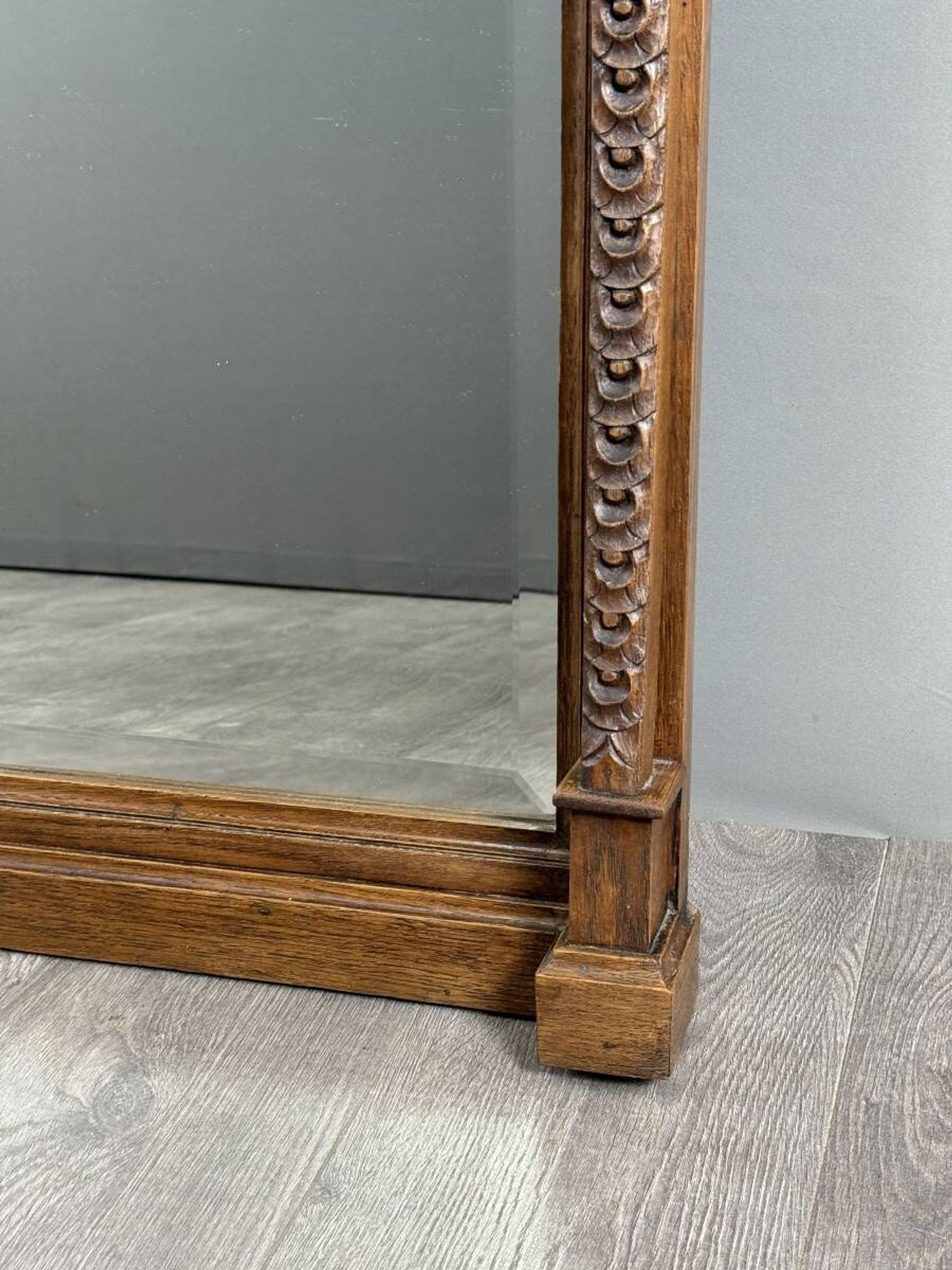 Large carved wooden mirror, late 19th century