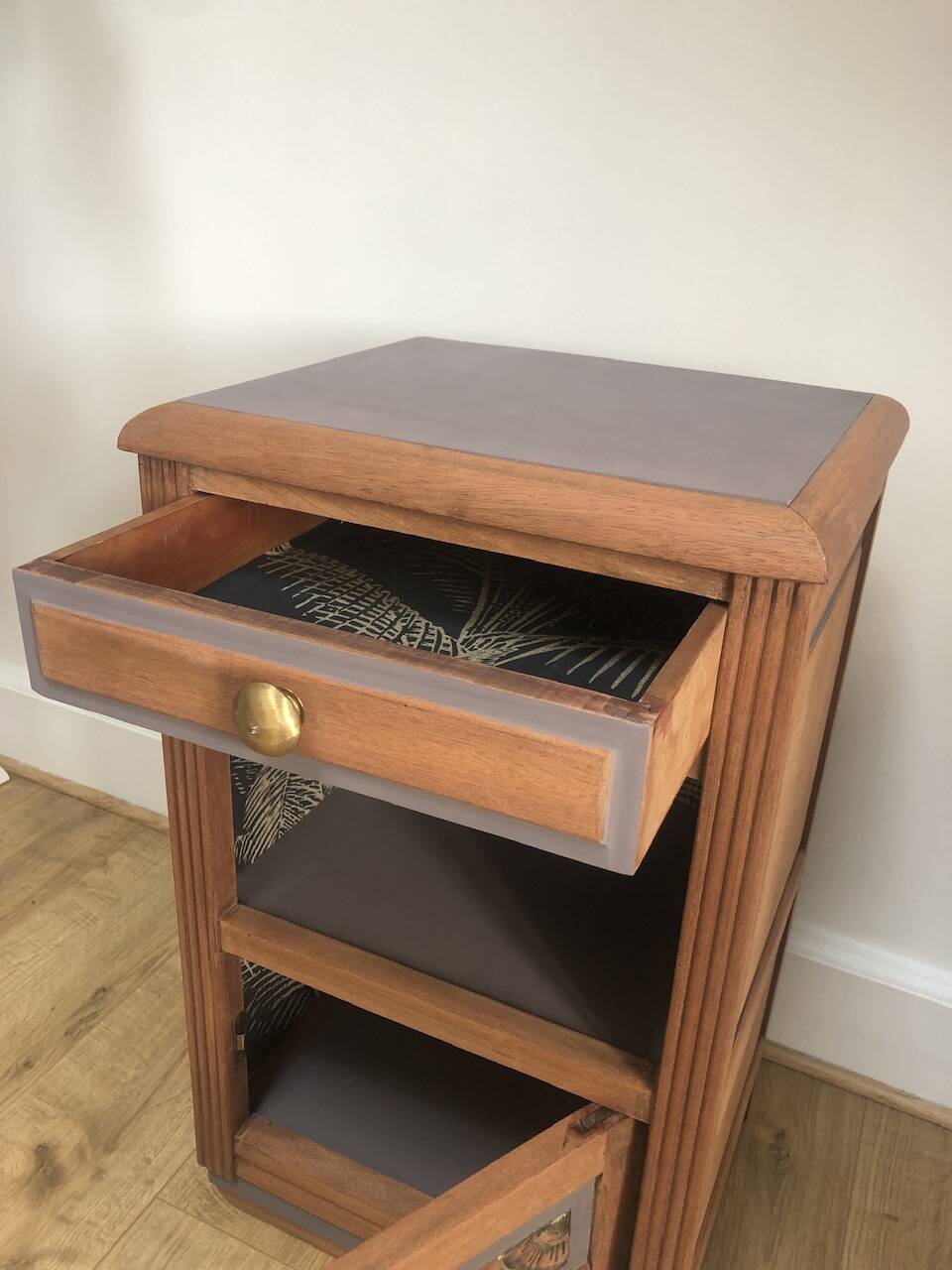 Adorable wooden bedside table