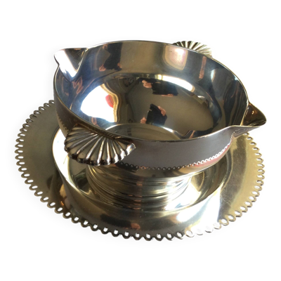 Saucière en metal argenté poinçonné