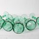 Set of 6 Vintage Green Wine Glasses / Stem Flutes / Crisal / Portugal 2000s