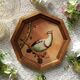 Tableau oiseau bois peint