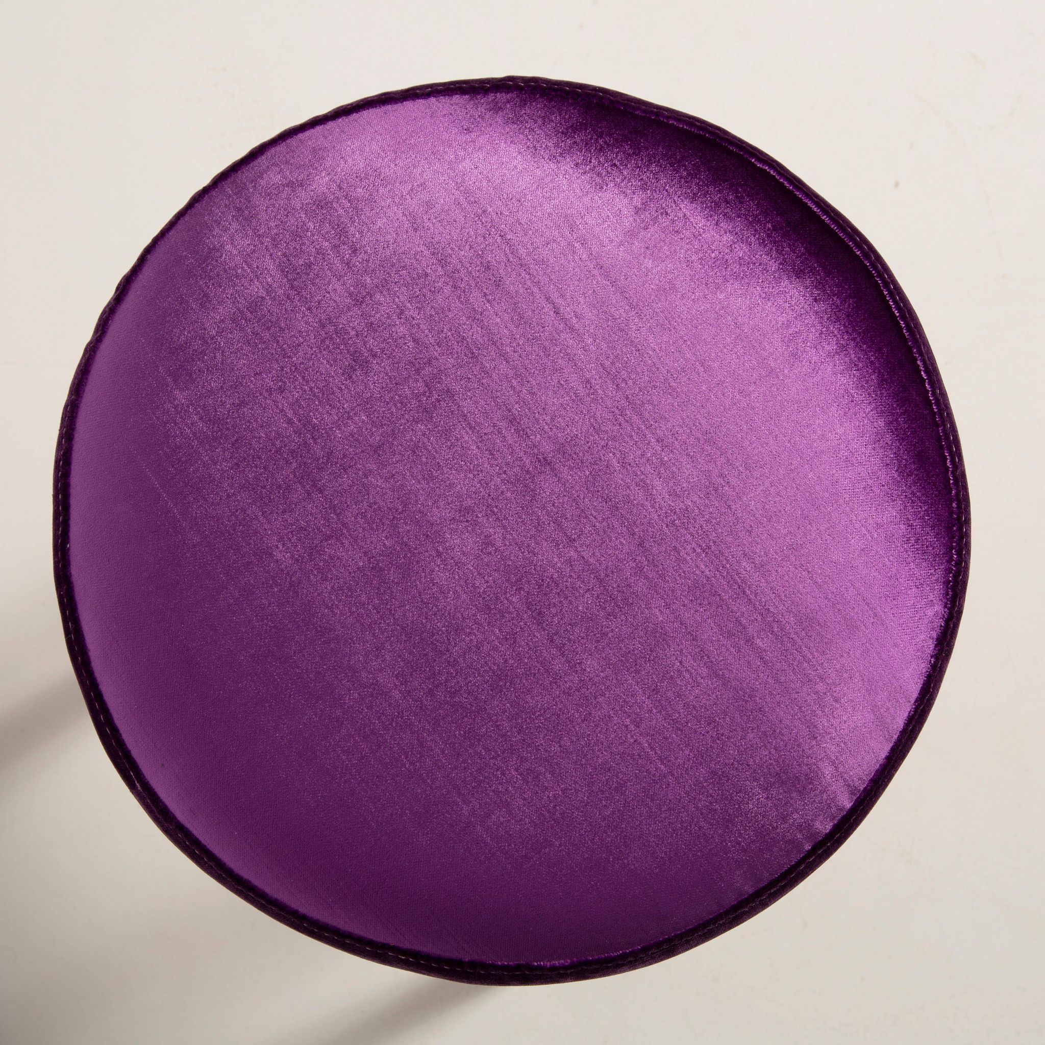 Set of two shiny purple velvet stools from the mid-century, Europe, 1960s.