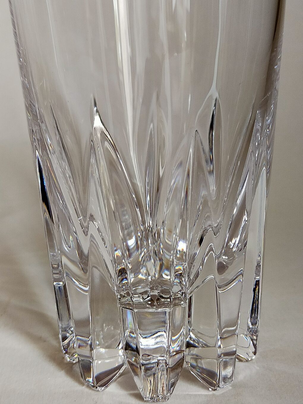 Six vintage crystal juice glasses, three large, three medium