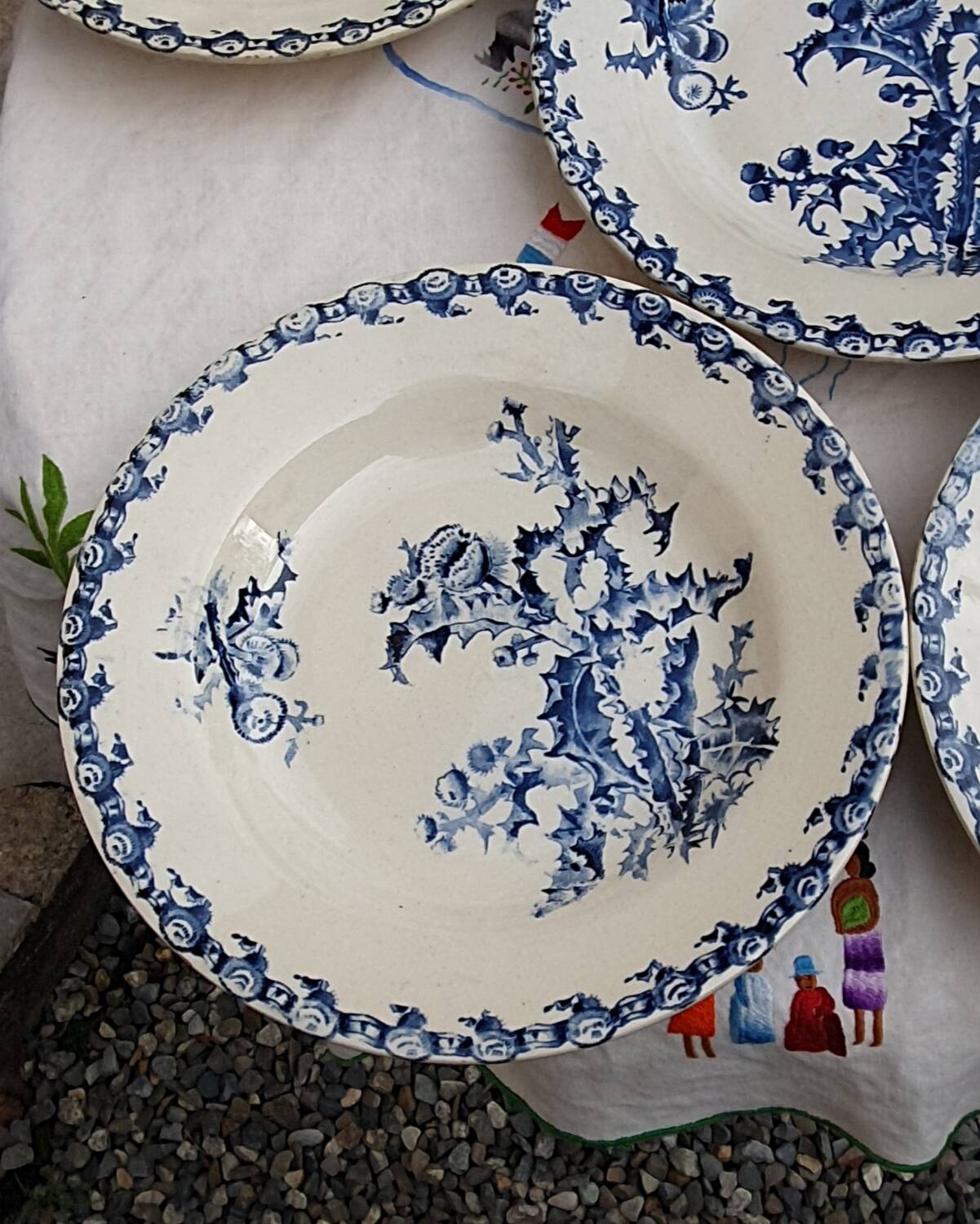 6 deep plates from Gien Chardon series