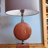 Lampe à poser en marbre rouge - style Barbier 1970