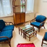 Sofa 🛋️ rattan armrests 50s/60s