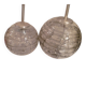 Set of 2 smoked glass ball suspensions by Doria Leuchten, Germany, 1970s.