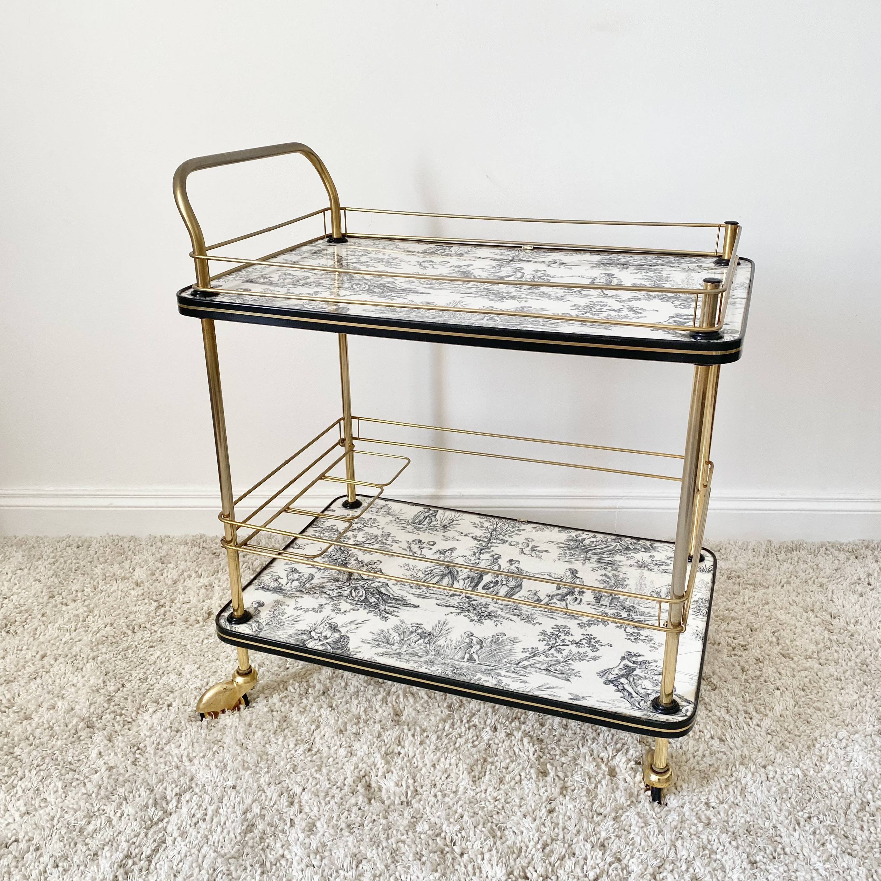 Vintage golden service toile de Jouy