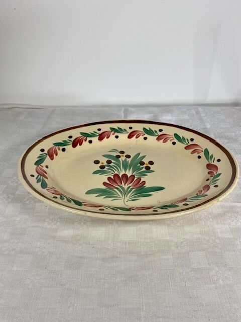 Oval earthenware dish Breton decor
