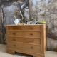 Commode bois brut et lin