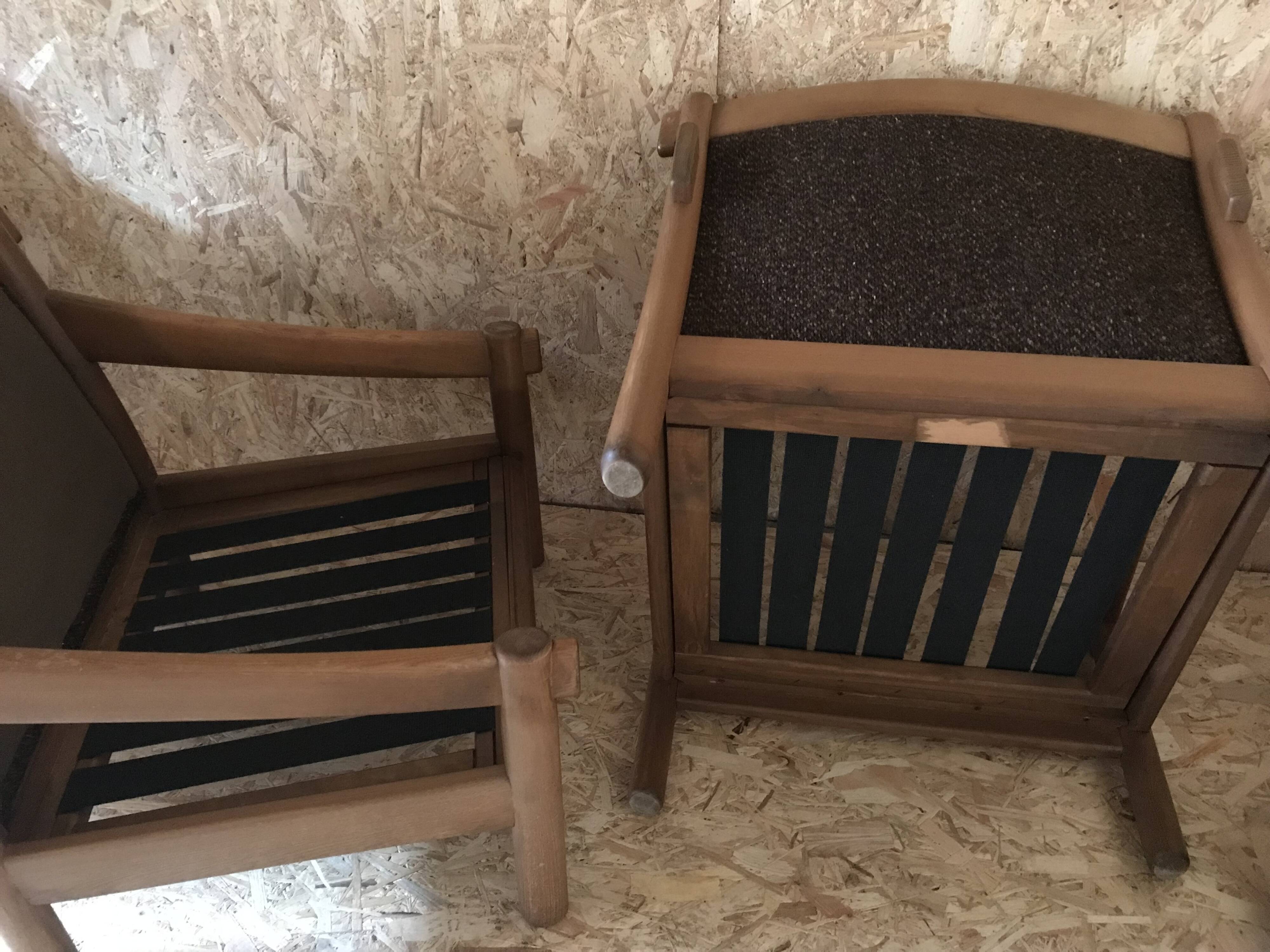 Pair of vintage brutalist armchairs circa 1980