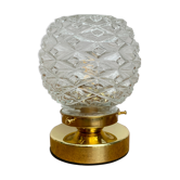 Vintage moulded glass globe-laying lamp