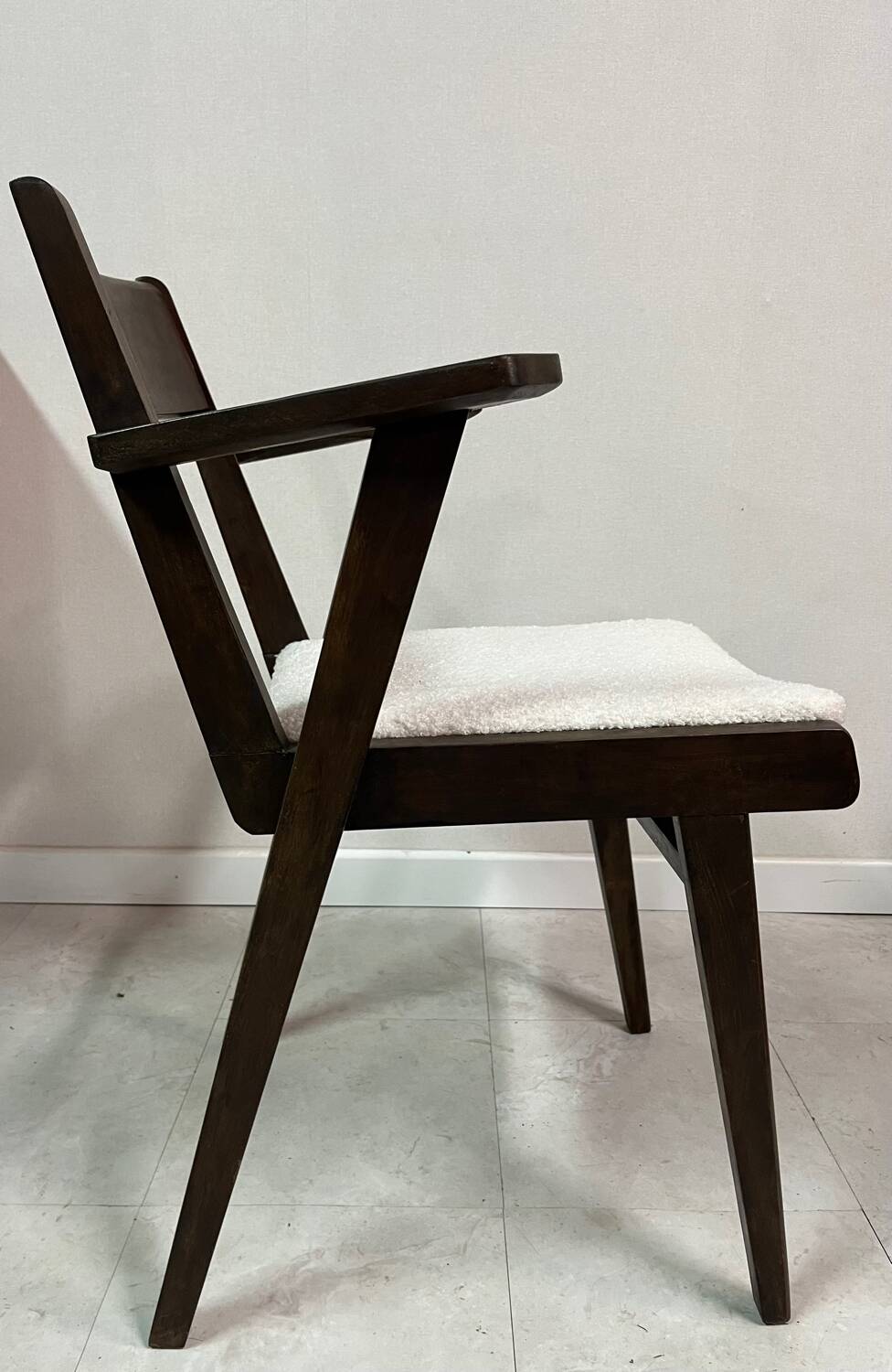 Bridge armchair in new French terry fabric
