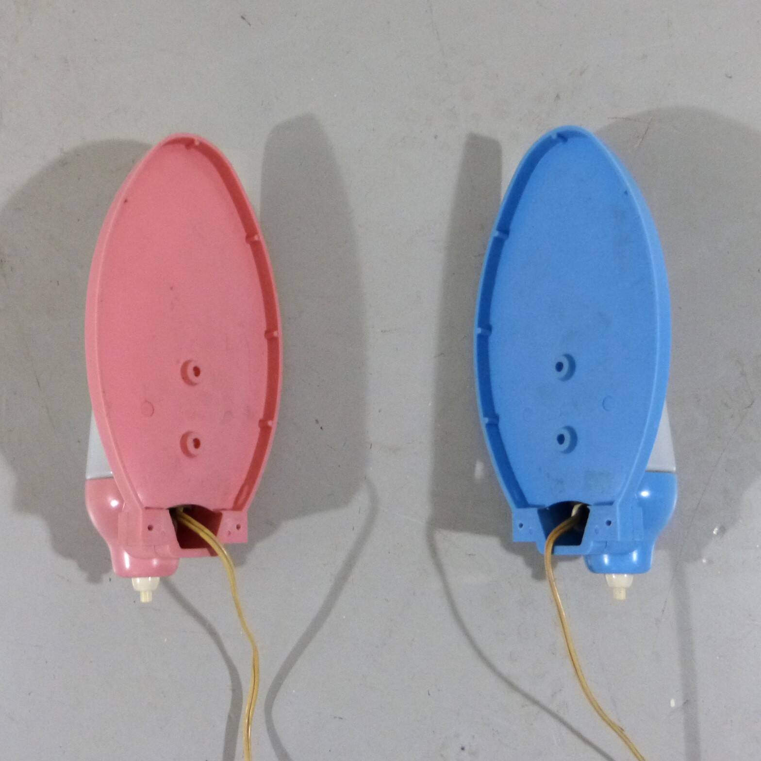 Set of 2 Wall lamps pink & blue 1950’s