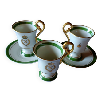 Napoleon coffee cups enhanced with gold hand
