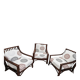 3 fauteuils Maugrion en rotin