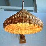 Adjustable wooden wall lamp 1960s by Pokrok Žilina, Czechoslovakia.
