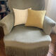 Green velvet toad armchair