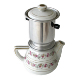 Old Nomar porcelain coffee maker with filter - like new - flower decor