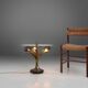 French Hollywood Regency style coffee table with lightning in brass flowers, 1950