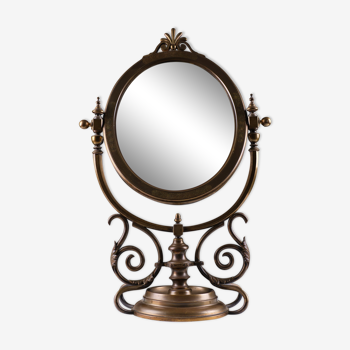 Victorian brass table mirror, 1880s, England