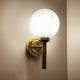 3 Vintage Scandinavian Glass and Brass Wall Lights