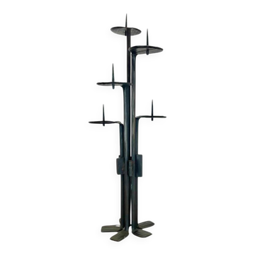 Large brutalist bronze candleholder by Manfred Bergmeister, Germany, 1970s