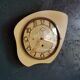 Vintage Formica clock silent asymmetrical wall pendulum "Yellow Lora"