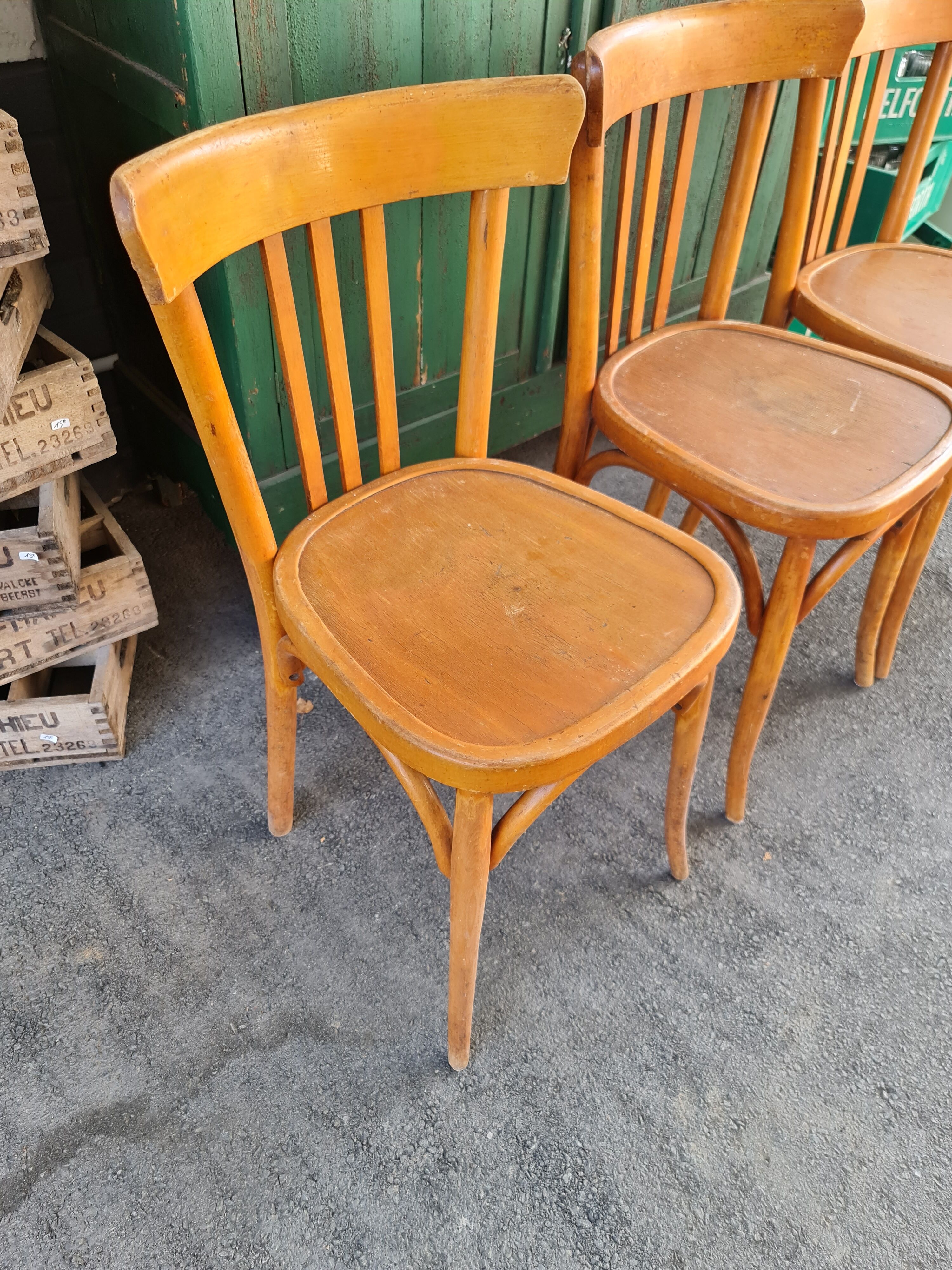 Series of four baumann bistro chairs